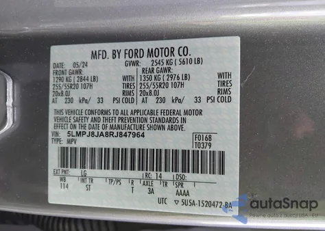 2024 Lincoln Nautilus Premiere from USA, damaged, VIN 5LMPJ8JA8RJ847964